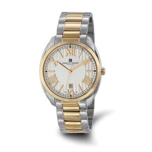 Charles Hubert Mens Two-Tone Stainless Steel Off-White Dial Watch